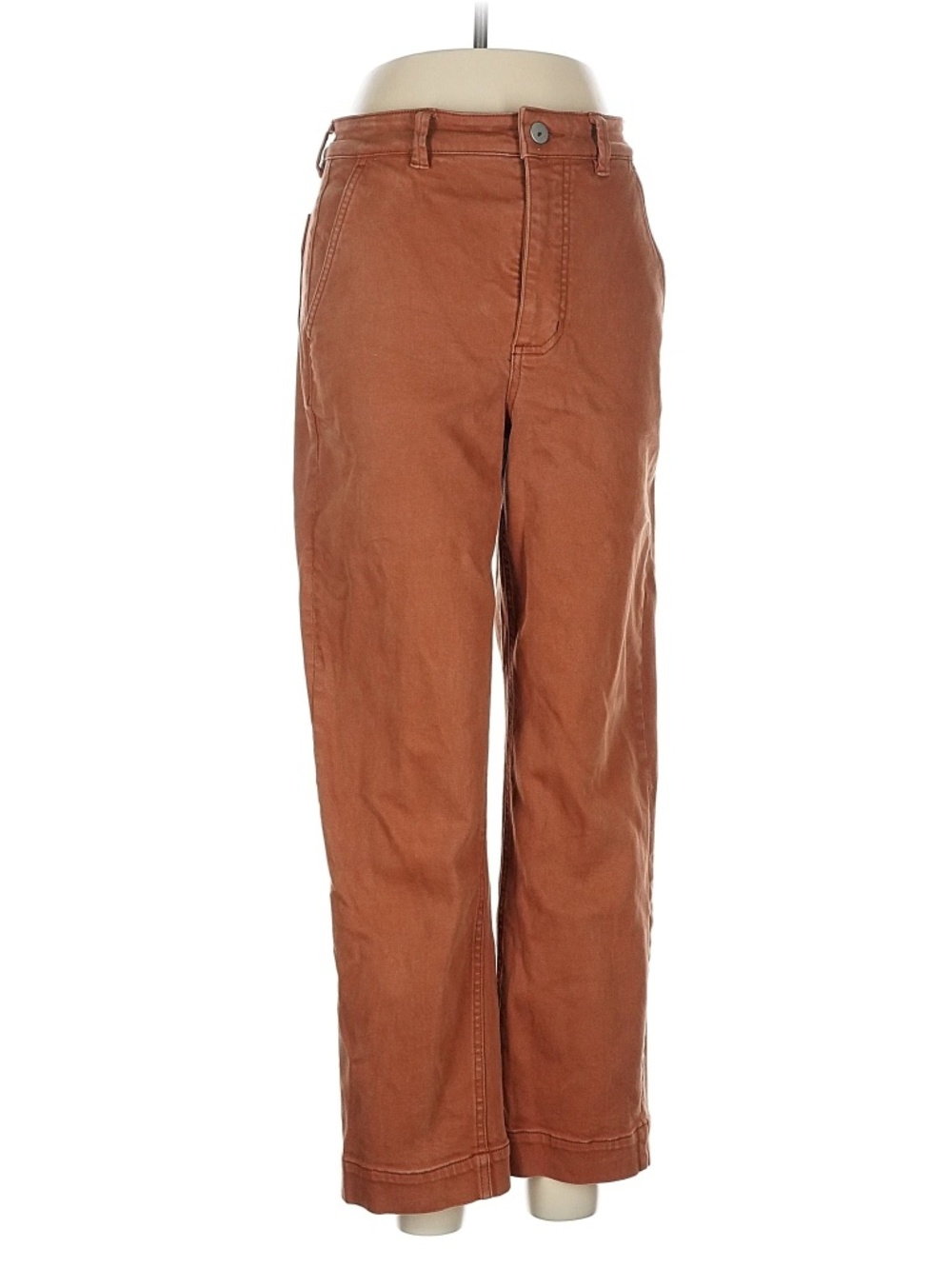 Everlane Brown Pants Size 6 Cotton Straight Cut Mid Rise